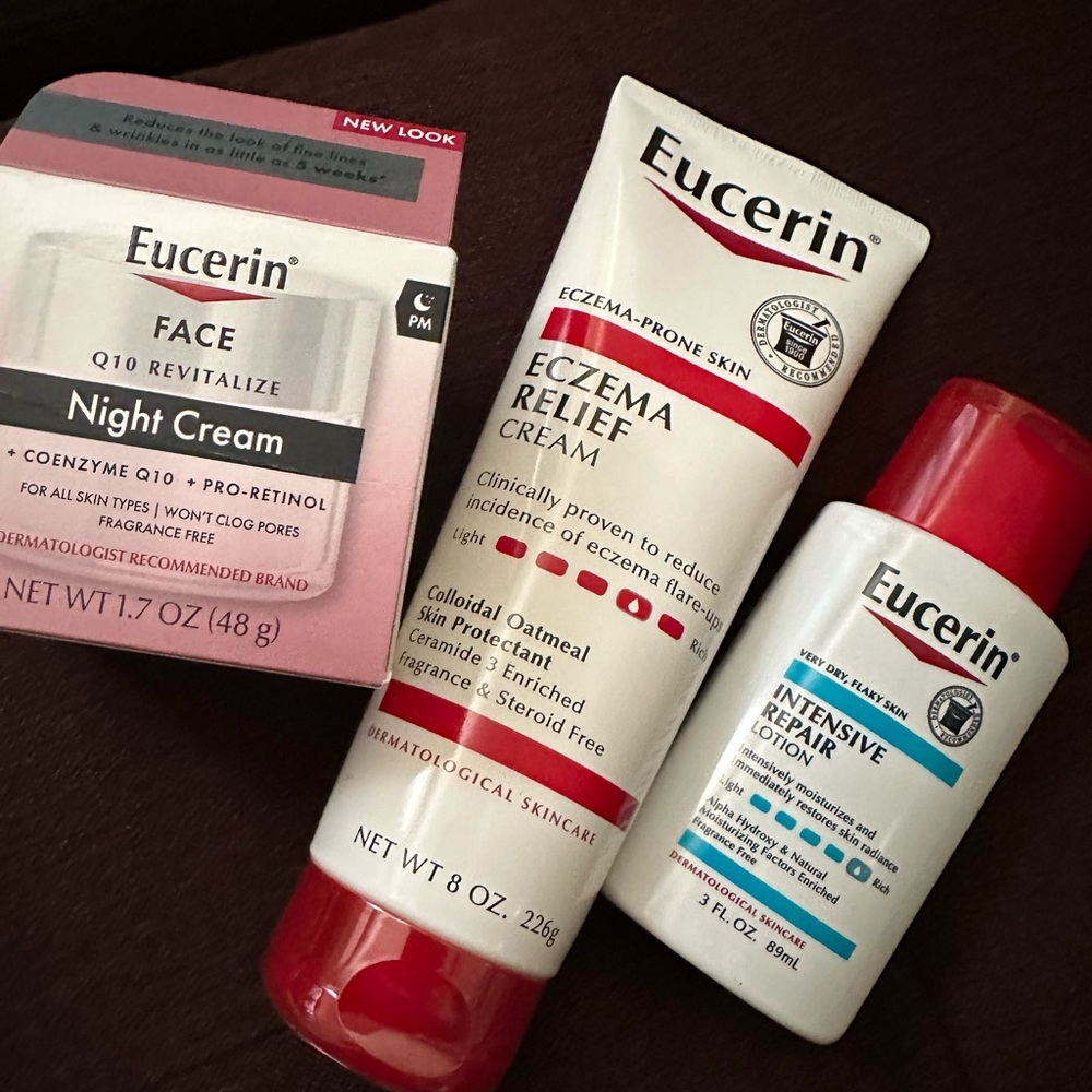 Eucerin bundle.  Includes Eucerin eczema & night cream.  All new items💙